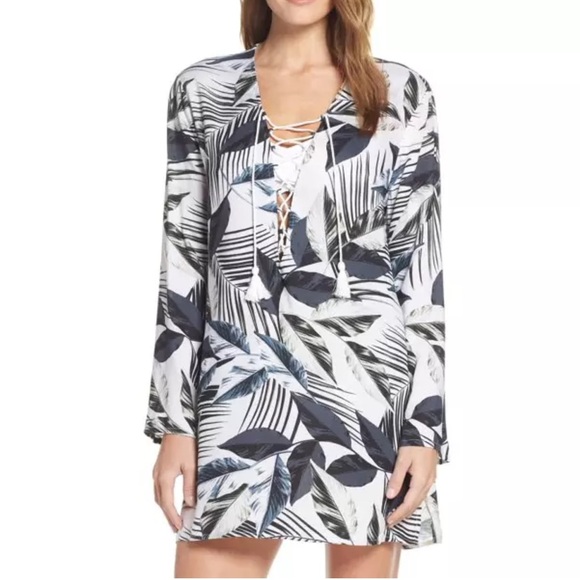 La Blanca BLUE Moment of Zen Printed Tunic Dress Swim Cover-Up - Picture 5 of 8